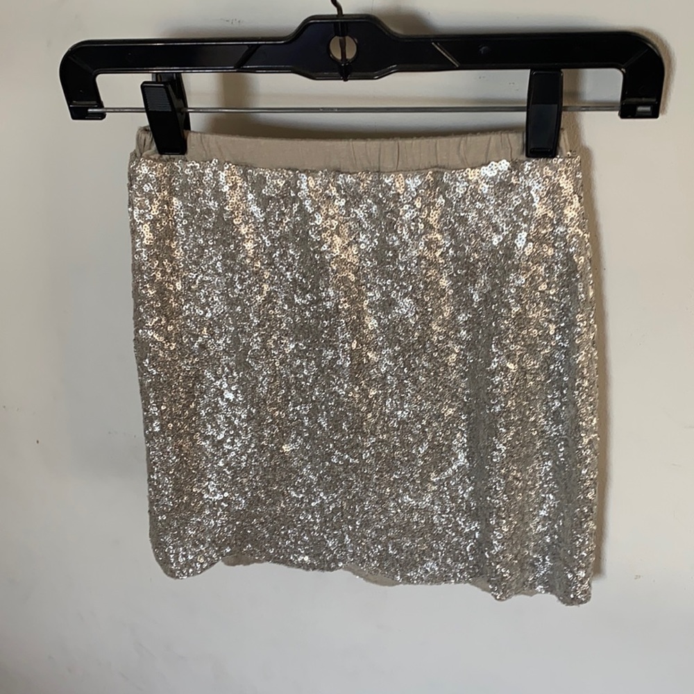 Gorgeous sequence silver skirt M
